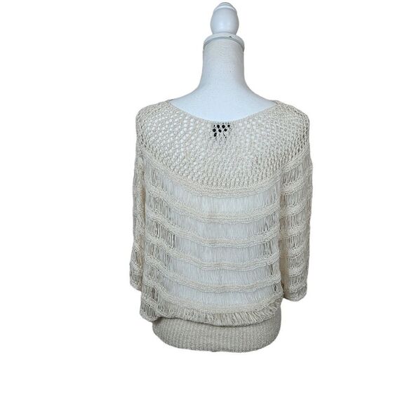 Anthropologie Greylin Knitted Poncho Top. Cream. Sz Sm - Picture 7 of 11